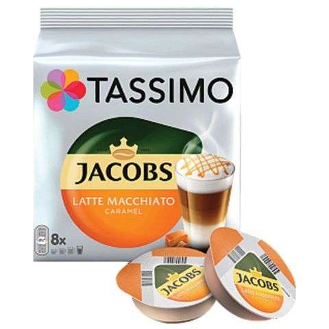 Кофе в капсулах с жидким молоком Tassimo Jacobs Latte Macchiato Caramel, 8 капс.