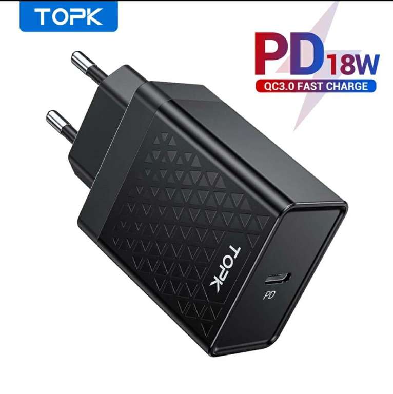 Зарядное устройство TOPK BP154 PD 18 Вт QC 3,0, type C (для владельцев Бриллиантовых аккаунтов)