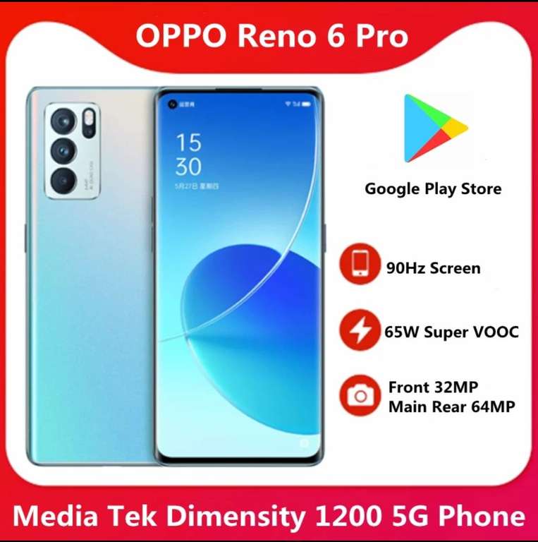 Смартфон Oppo Reno 6 Pro 5G ", 8+128 Гб, Super Charge 1200, 64 мп, 2 sim-карты