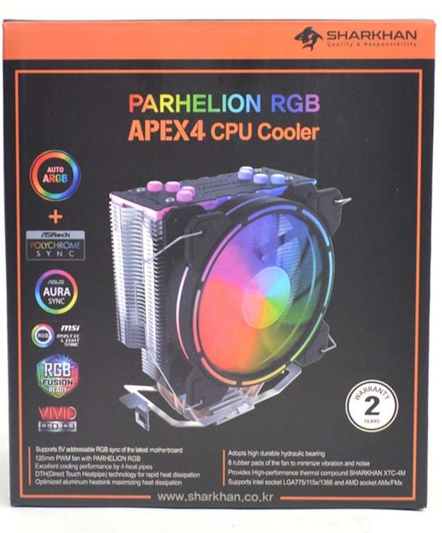 Кулер SHARKHAN CPU Air Cooler APEX4 RGB
