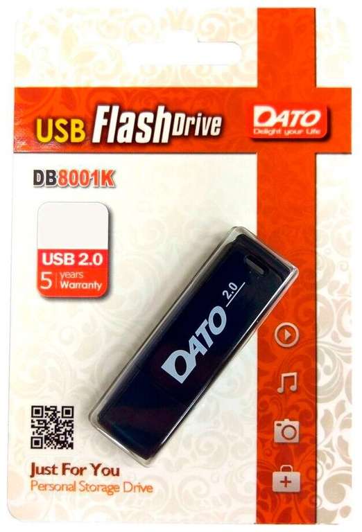 3 шт. Флешка DATO DB8001 64 GB., черный (можно выбрать другие товары по акции 3=2)