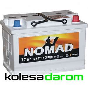 Аккумулятор легковой "NOMAD" 77 Ач о/п L3 (1 450 ₽ при сдаче старой АКБ)