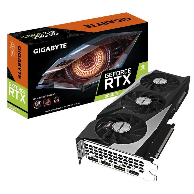 Видеокарта GIGABYTE NVIDIA GeForce RTX 3060 Ti PCIE16 RTX3060TI 8GB LHR N306TGAMOC PRO8GD 3.0