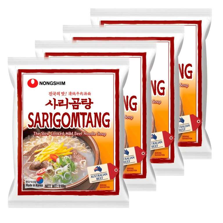Лапша быстрого приготовления Саригомтанг Nongshim, пачка 110 г х 4 шт
