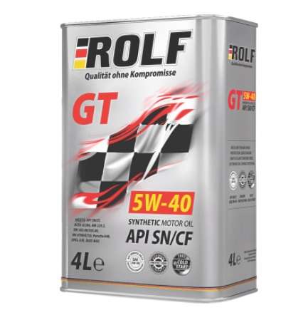 Масло моторное ROLF GT SAE 5W-40 API SN/CF, синтетическое, 4л.