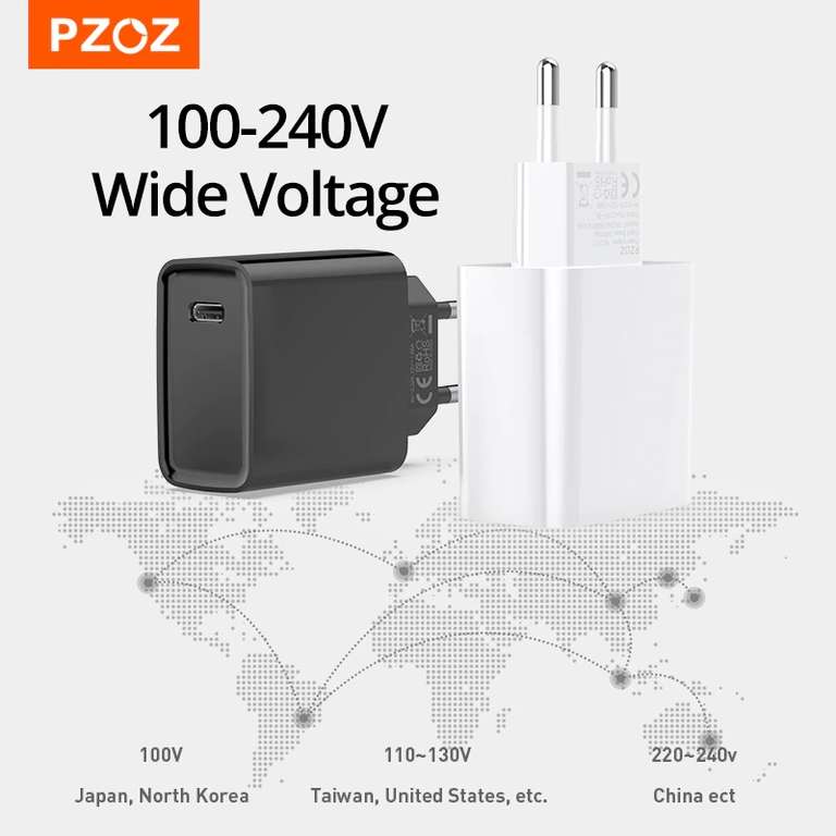 Зарядное устройство PZOZ PD 20 Вт для iPhone 13 и т.д.