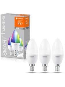 Упаковка светодиодных ламп 3 шт. LEDVANCE Smart+WiFi Candle Multicolour, E14, 5Вт (+ в описании)