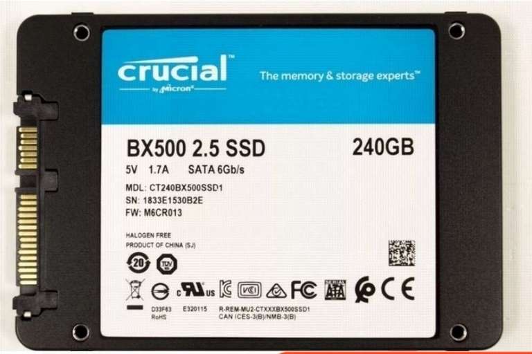 Твердотельный накопитель Crucial BX500 CT240BX500SSD1 SSD 240 Гб
