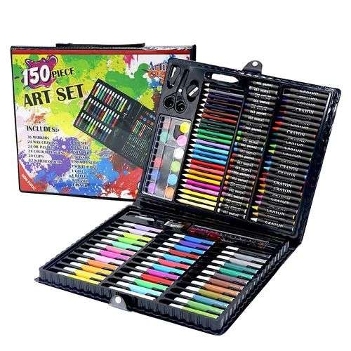 Набор для рисования "Чемоданчик юного художника" 150 предметов карандаши кисти краски фломастеры