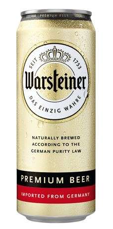 Упаковка 5л: пиво светлое WARSTEINER Premium, фильтрованное пастеризованное, 4,8%, ж/б, 0.5л, Германия