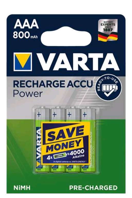 Аккумуляторная батарея Varta RECHARGE ACCU POWER 56703 4 шт(800mah)