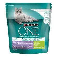 Корм Purina One 1,5 кг для кошек с чувствительным пищеварением с индейкой и рисом в Metro Сбермаркет