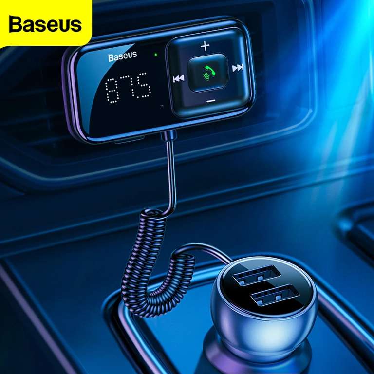 FM передатчик Baseus Bluetooth 5.0 (3.1A USB 2 входа ) Автомобильное зарядное устройство