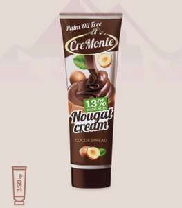 2 шт. Паста орехово-шоколадная CreMonte Cacao с добавлением какао 13% ореха без пальмового масла туба, 350 г