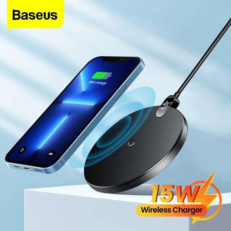 Беспроводная зарядка BASEUS 15W с дисплеем