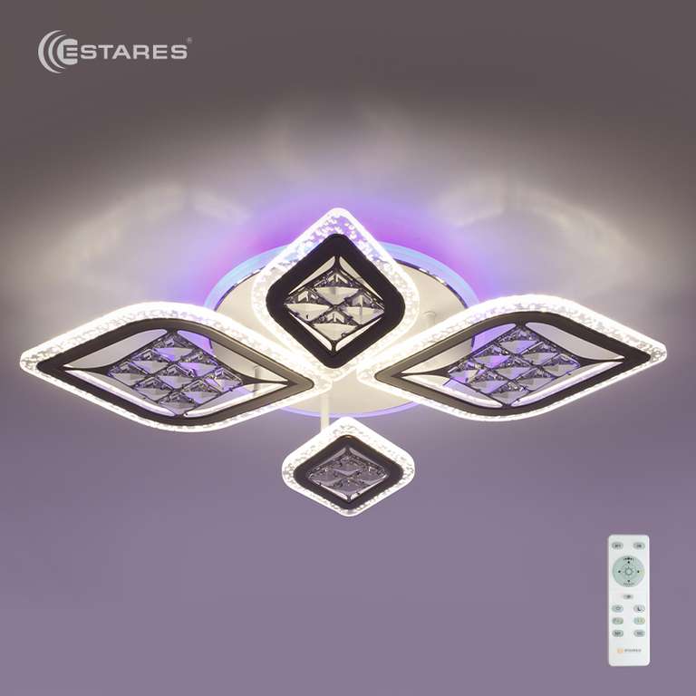 Управляемая светодиодная люстра ESTARES Oval RGB Crystal 60W (цена в приложении)