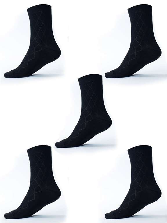 Комплект носков 5 в 1 Черные ромб / Юнион (картой МИР 113)