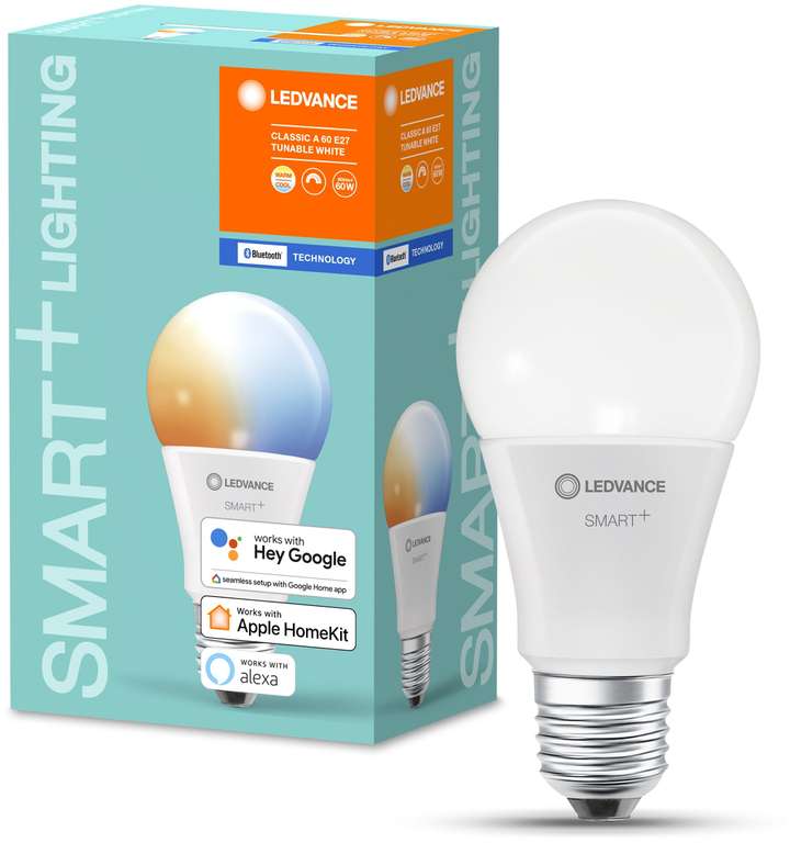 Скидки на умные лампы LEDVANCE, например Smart+ Classic Tunable, E27, 9Вт