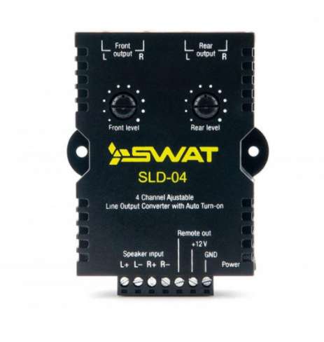 Усилитель сигнала Swat активный 4-канальный HI-LOW с регулировкой коэффициента усиления + remote SLD-04 (черный)