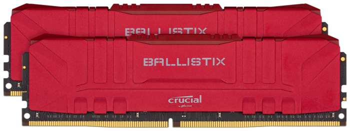 Оперативная память CRUCIAL Ballistix Gaming DDR4, 2 модуля по 8ГБ, 3200 МГц, CL16 (BL2K8G32C16U4R)