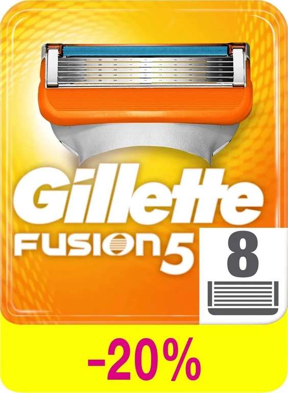 Сменные кассеты Gillette Fusion5 8 шт (возможно, неоригинальные)