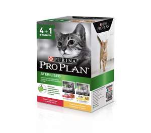 Набор промопаков: Влажный корм Pro Plan для стерилизованных кошек, с Курицей, с Уткой в соусе, 425 г x 12 шт.
