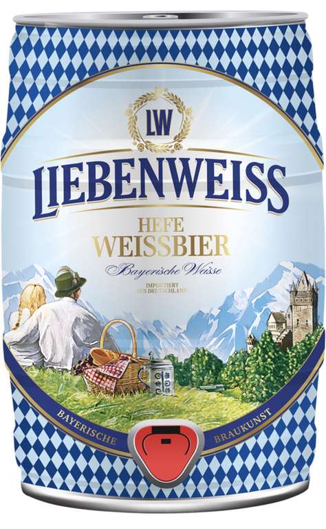 [не везде] Пиво светлое LIEBENWEISS Hefe-Weissbier пшеничное нефильтрованное 5л.