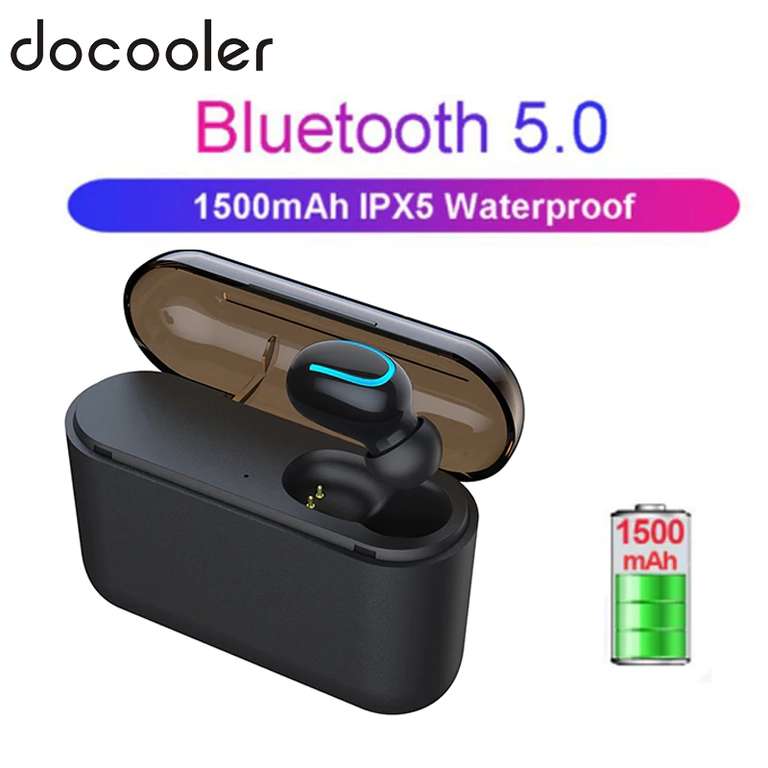 Наушники Docooler HBQ-Q32 Bluetooth 5.0 (один за $9, пара за $15) в кейсе