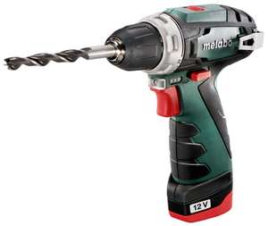 Аккумуляторная дрель-шуруповерт Metabo PowerMaxx BS Basic, 12 В, 2.0А·ч х2, кейс