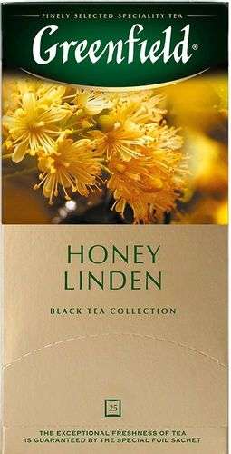 Черный чай в пакетиках Greenfield Honey Linden с липой и медом, 25 шт