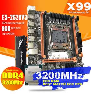 Комплект материнская плата X99 DDR4 4 DIMM D4 с процессором Xeon 2620v3+8Gb