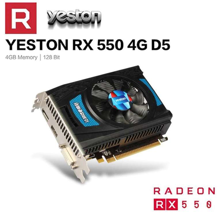 Игровая видеокарта Yeston RX550 4G D5 с 4 Гб/GDDR5/128bit