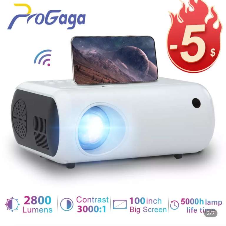Портативный мини-проектор ProGaga TD50 на 2800 люмен