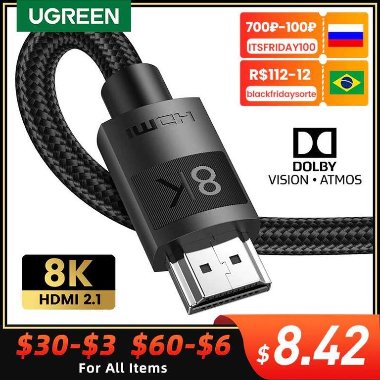 HDMI 2.1 Кабель Ugreen (1.5м)