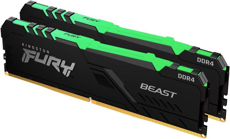 Оперативная память Kingston Fury Beast RGB DDR4 2x8 GB 3200мгц