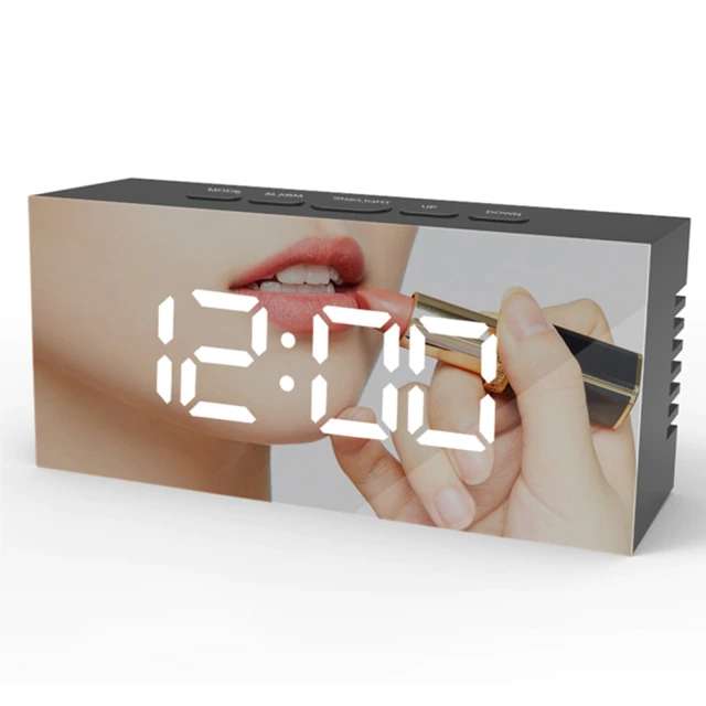 Зеркальные часы Mobuta с будильником и измерением температуры воздуха