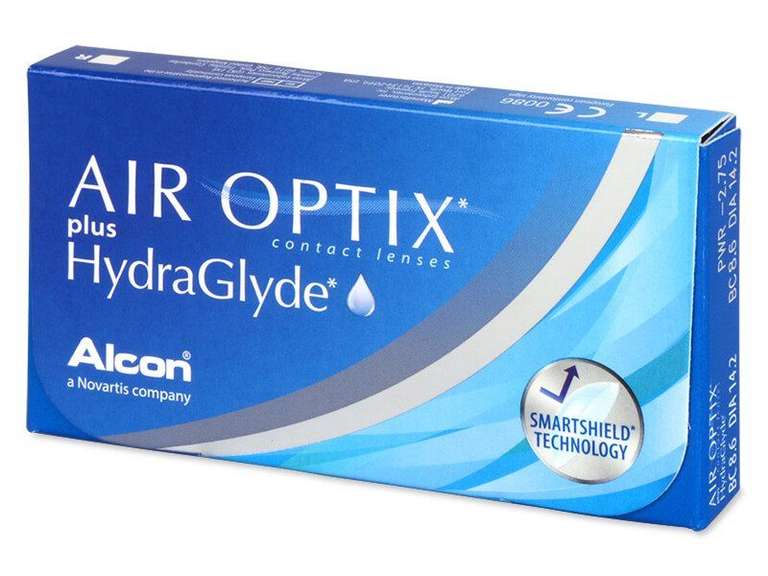 Контактные линзы Alcon AIR OPTIX plus HydraGlyde, 6 шт., -3.00 / 8.6/ Ежемесячные