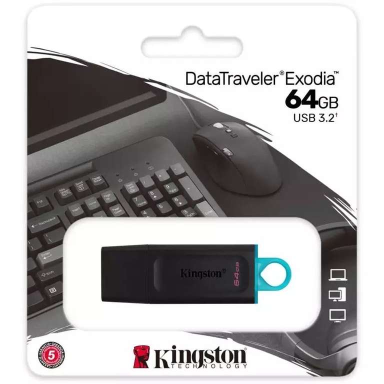 Флешка USB Kingston DataTraveler Exodia 64ГБ, USB3.1
