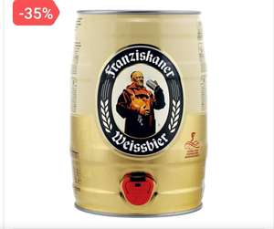 Пиво светлое FRANZISKANER Hefe-weissbier пшеничное нефильтрованное, пастеризованное осветленное, 5%, ж/б, 5л, Германия