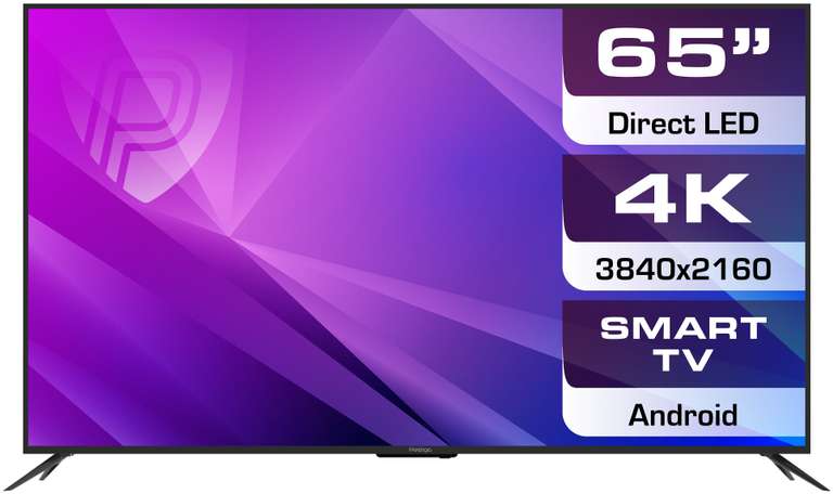 Телевизор Prestigio 65 Top WR LED, 65", 4K UHD, Smart TV