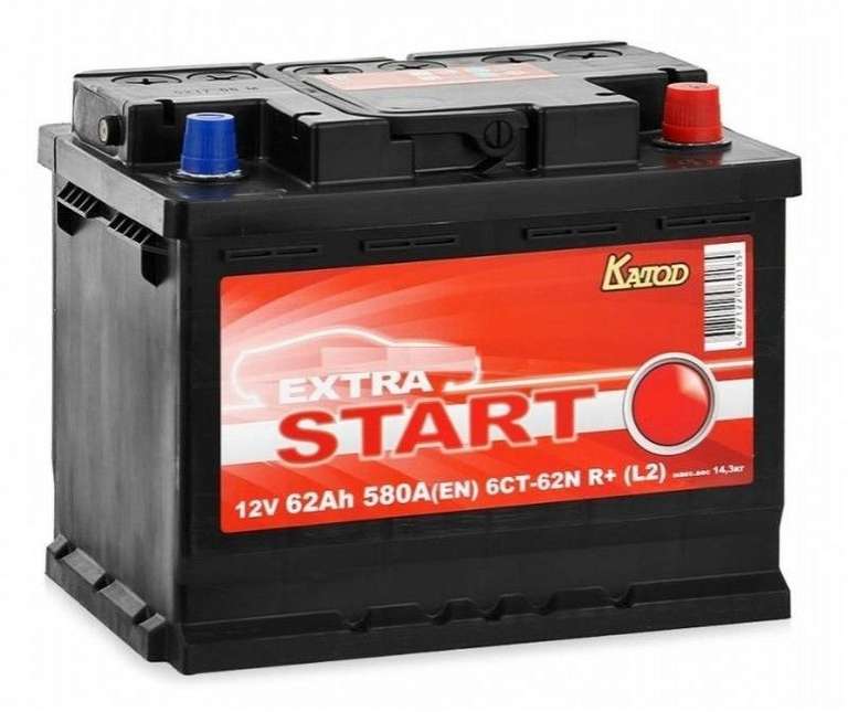 Аккумулятор автомобильный КАТОД EXTRA START Extra Start 62Ач 580A. Цена в корзине ниже. Не во всех регионах.