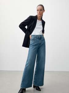 Широкие джинсы с высокой посадкой Massimo Dutti