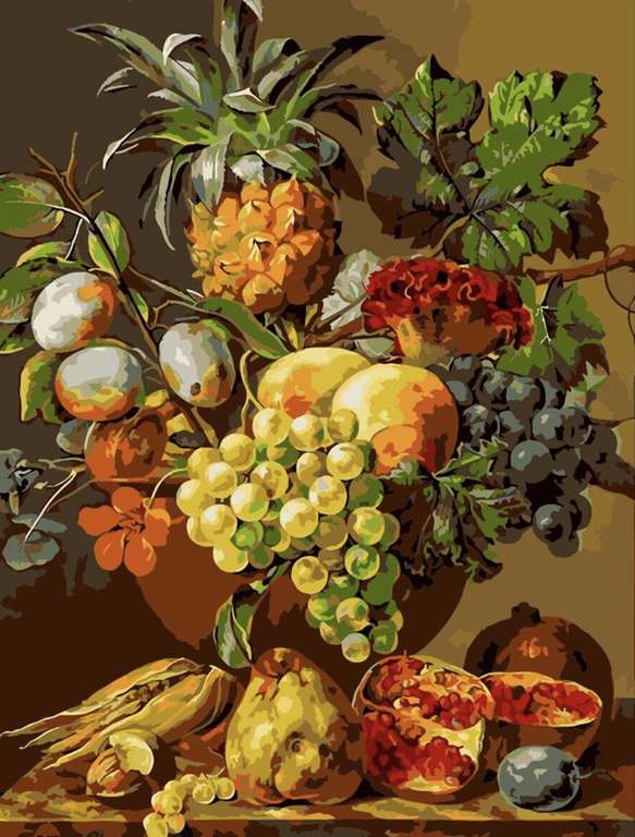 Картина по номерам Корзина с фруктами 40х50