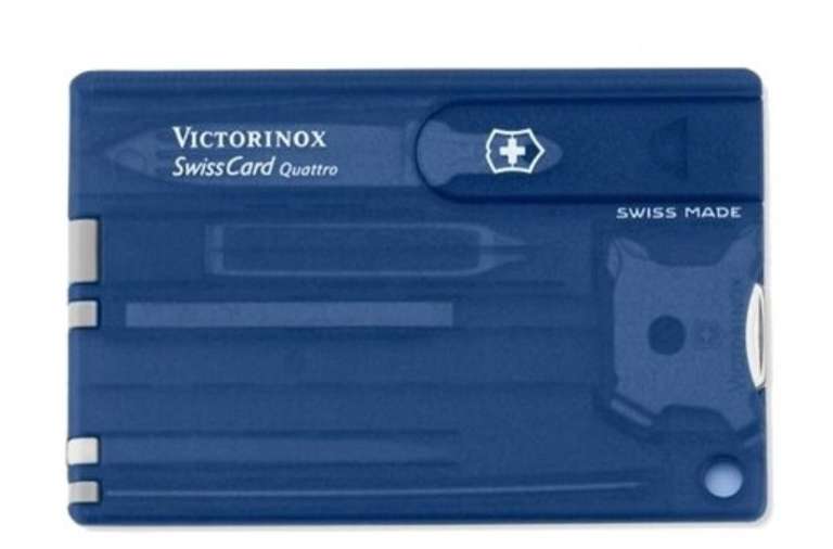 Швейцарская карта Victorinox SwissCard Quattro синий полупрозрачный