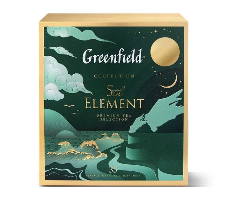 Greenfield. / Набор Коллекция превосходного чая и чайных напитков в пакетиках 5th ELEMENT, 35 пак