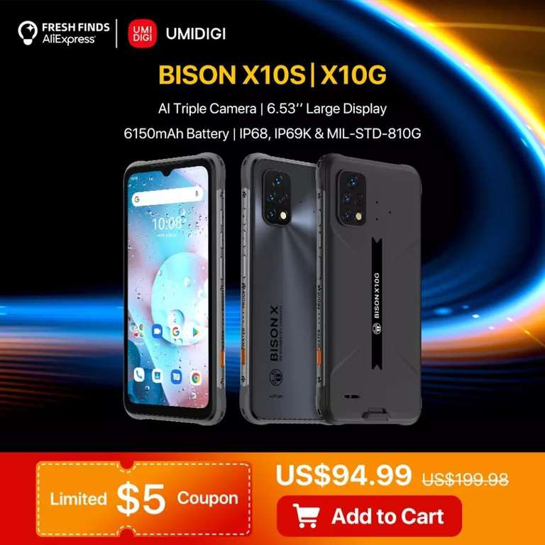 Смартфон Umidigi Bison X10S, IP68, 6,53", 4 + 32 ГБ