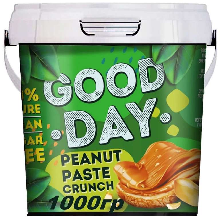 "PREMIUM арахисовая паста "GOOD DAY" Crunch 1000гр