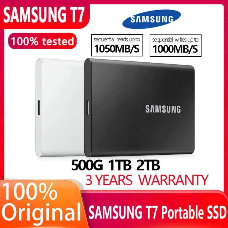 Внешний диск SSD Samsung T7 MU-PC2T0T/WW, 2ТБ