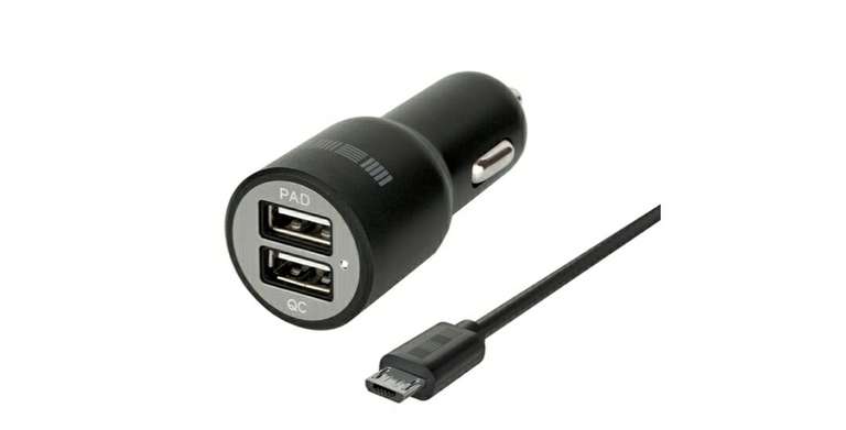 Автомобильное зарядное устройство InterStep 2 USB 2.4A + 2.4A+кабель microUSB+быстрая зарядка