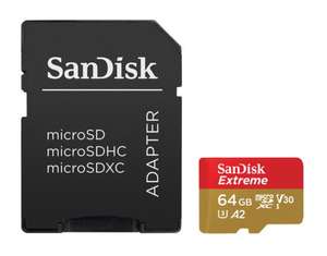 Карта памяти MicroSDXC SanDisk 64GB Class10 c адаптером V30 UHS-I U3 black